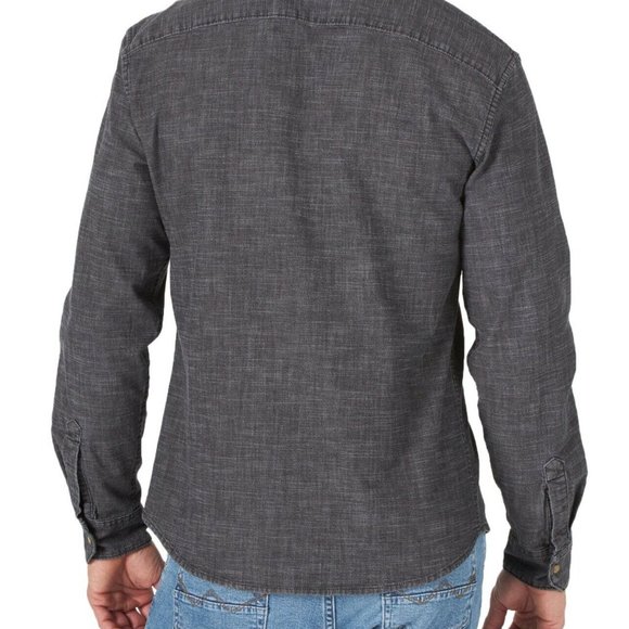 New Wrangler Slim Fit Denim Shirt Black Denim Color Men's Size XL Premium - Picture 8 of 10